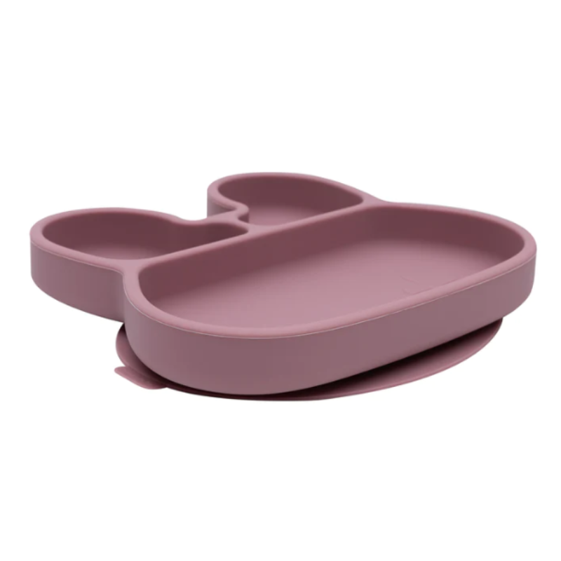 BUNNY STICKIE PLATE DUSTY ROSE