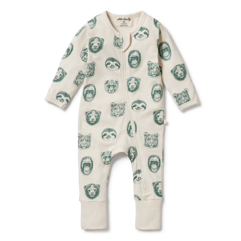 Hello Jungle Organic Zipsuit With Feet