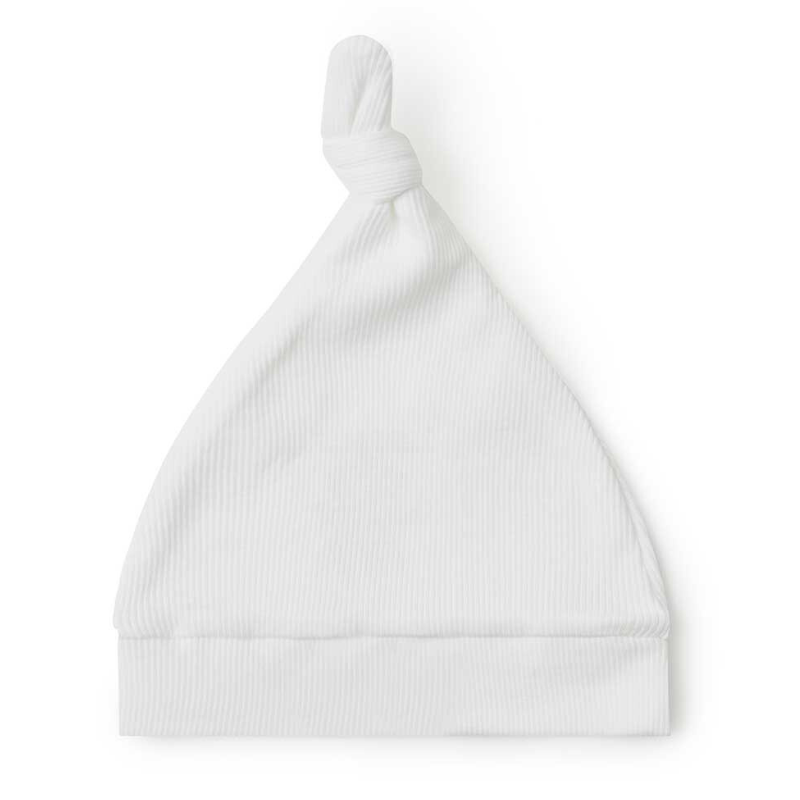Milk Ribbed Organic Knotted Beanie