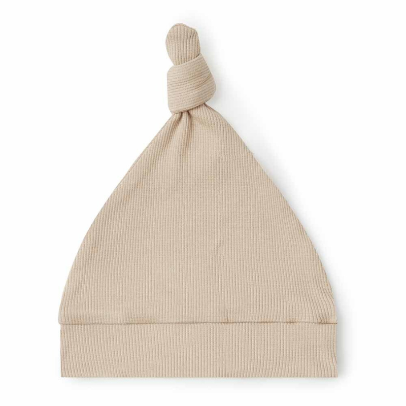 Pebble Ribbed Organic Knotted Beanie
