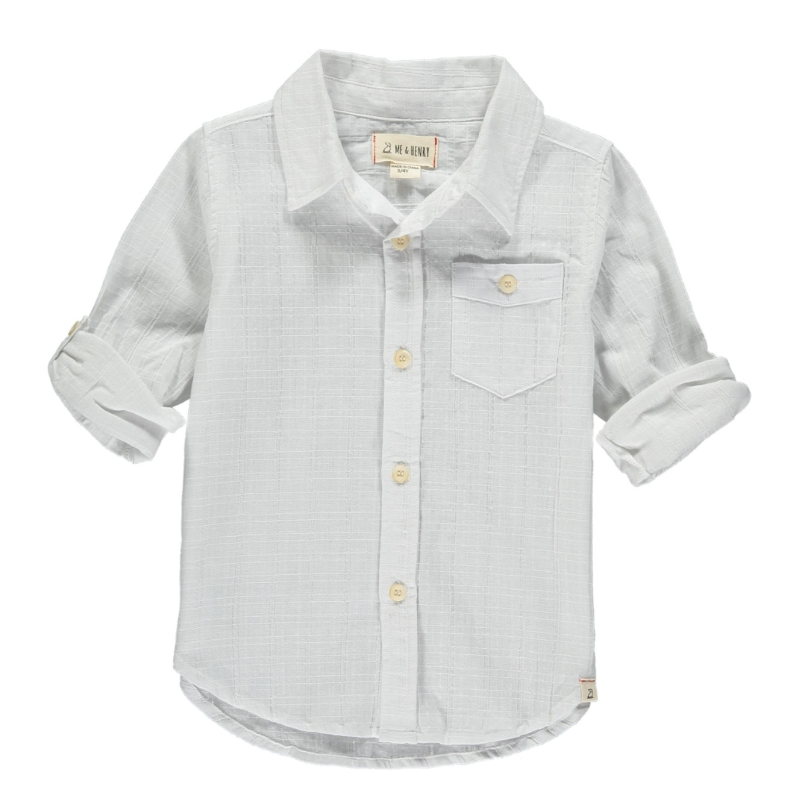 White L/s Boys Cotton Shirt