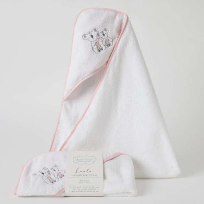 Kayla Koala Pink Baby Hooded Towel
