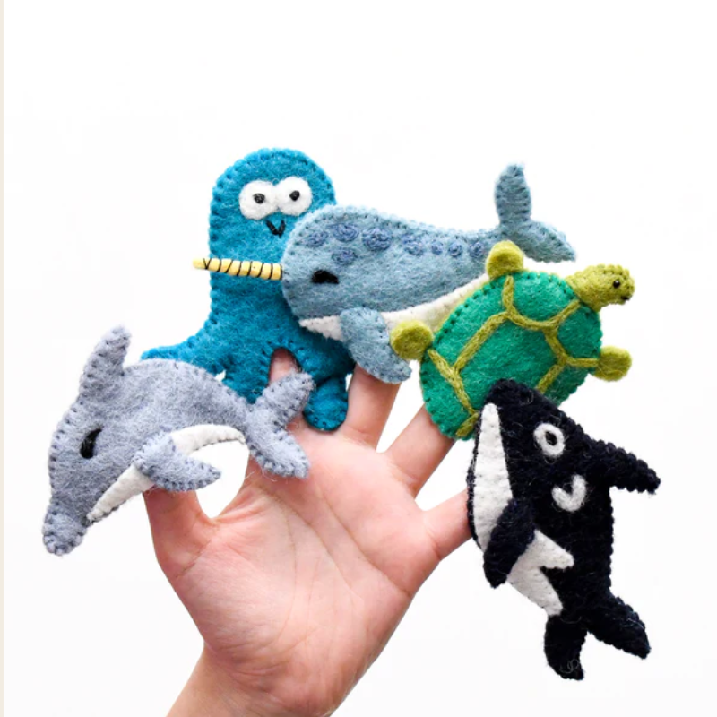 Ocean and Sea 5 pce Finger Puppet Set
