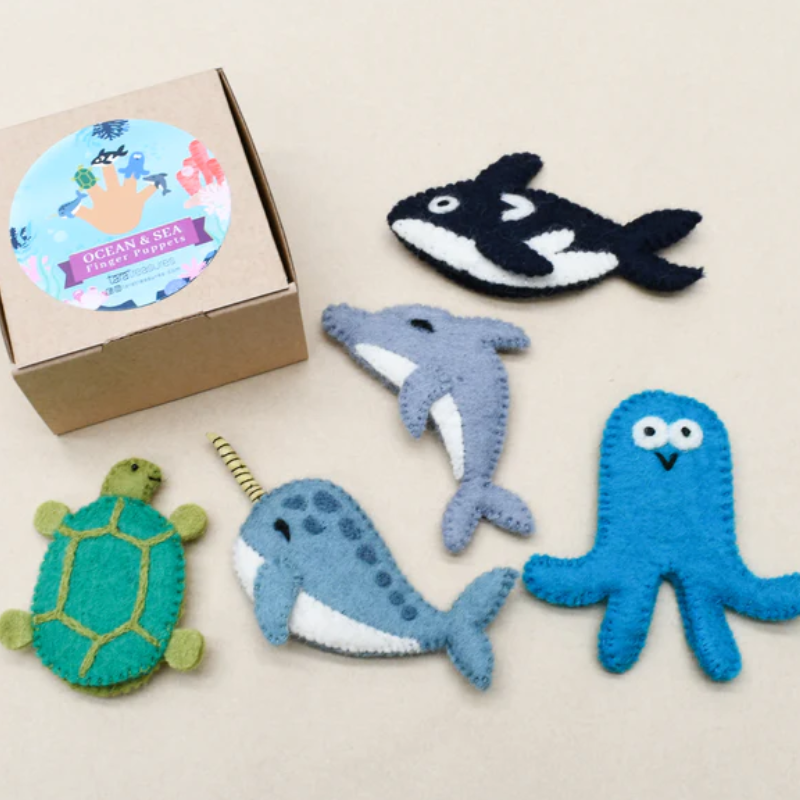 Ocean and Sea 5 pce Finger Puppet Set