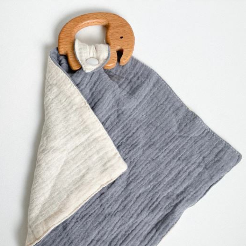 Muslin Comforter + Wooden Teether