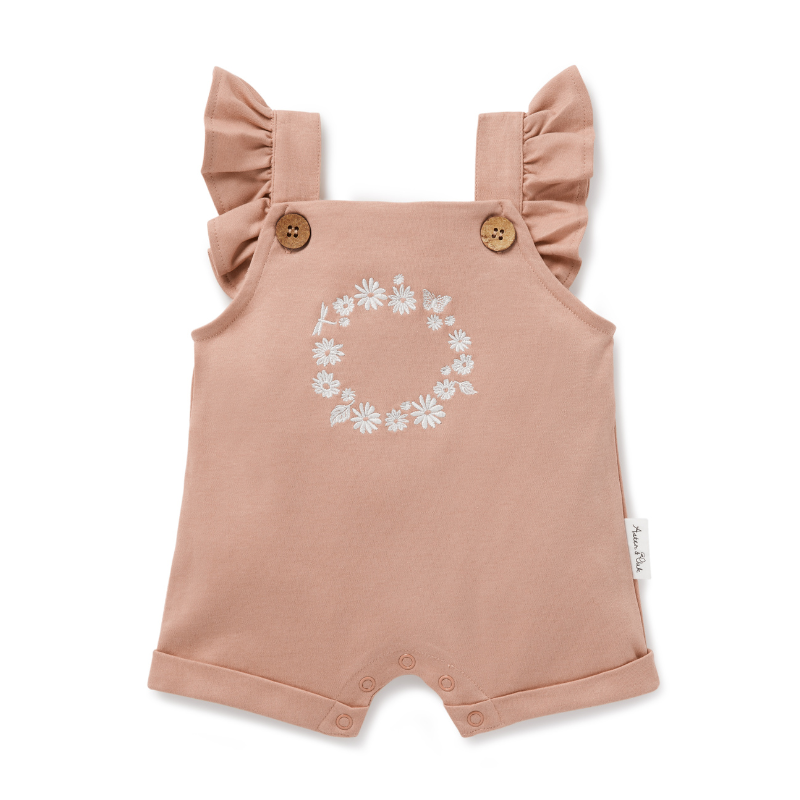 Daisy Chain Embroidered Overalls