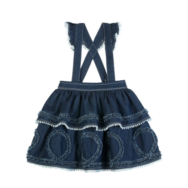 Frilled Skirt With Braces