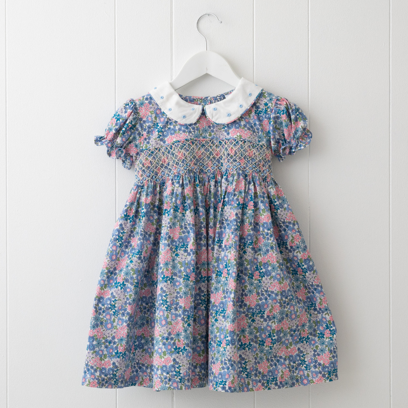 Bella Smocked Dress With Tie Back