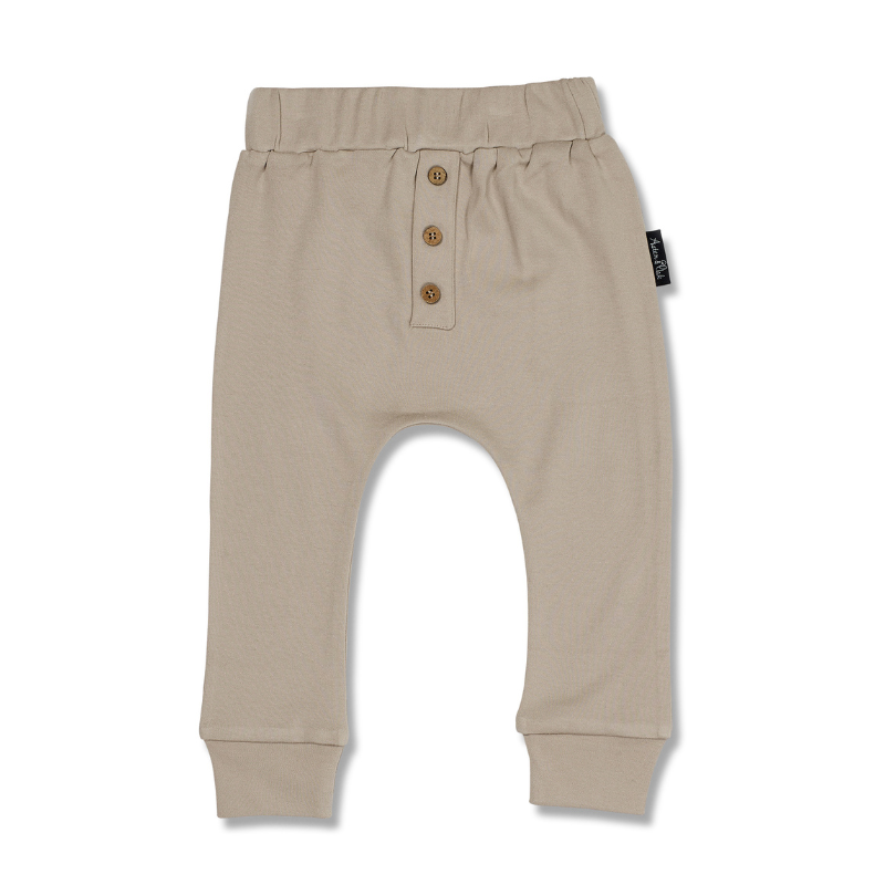 Taupe Button Slouch Pant