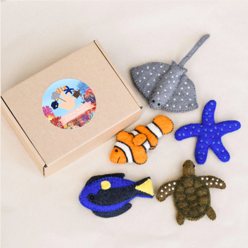 Australian Coral Reef 5pce Finger Puppet Set