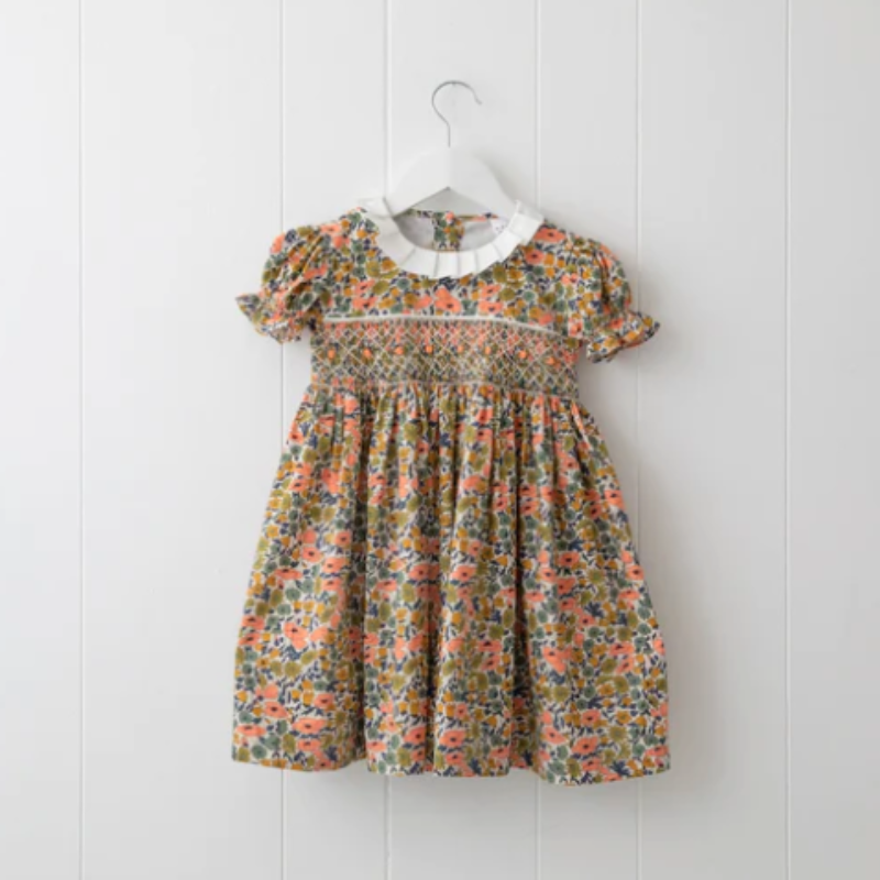 Hazel Smocked Embroidered Dress