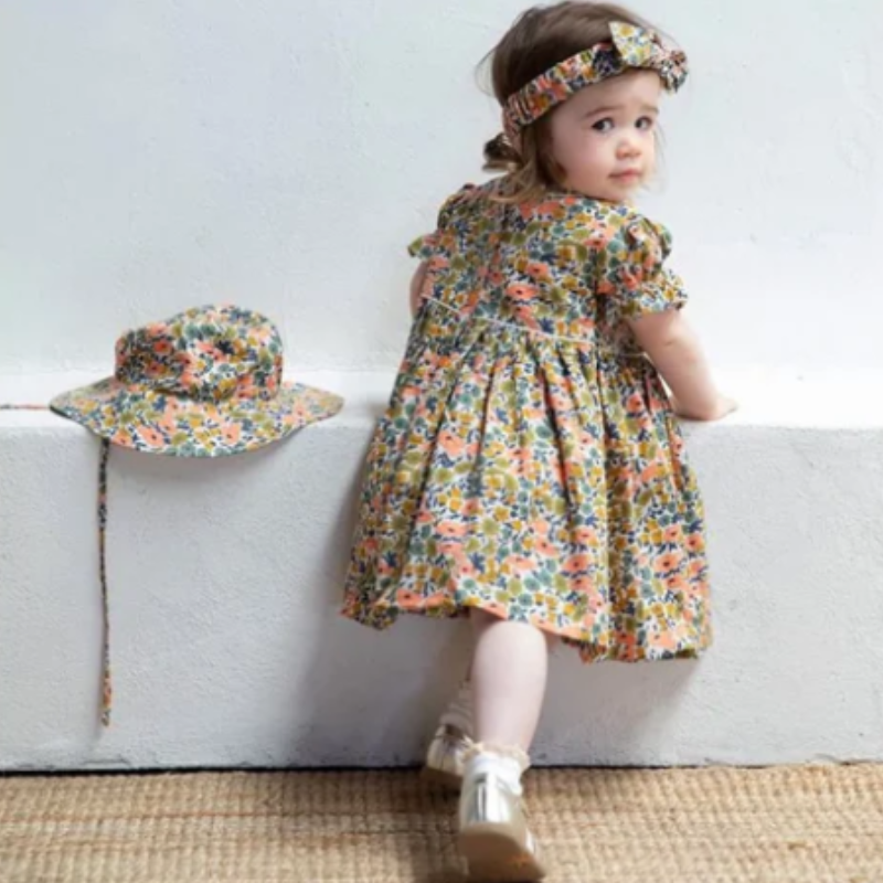 Hazel Smocked Embroidered Dress