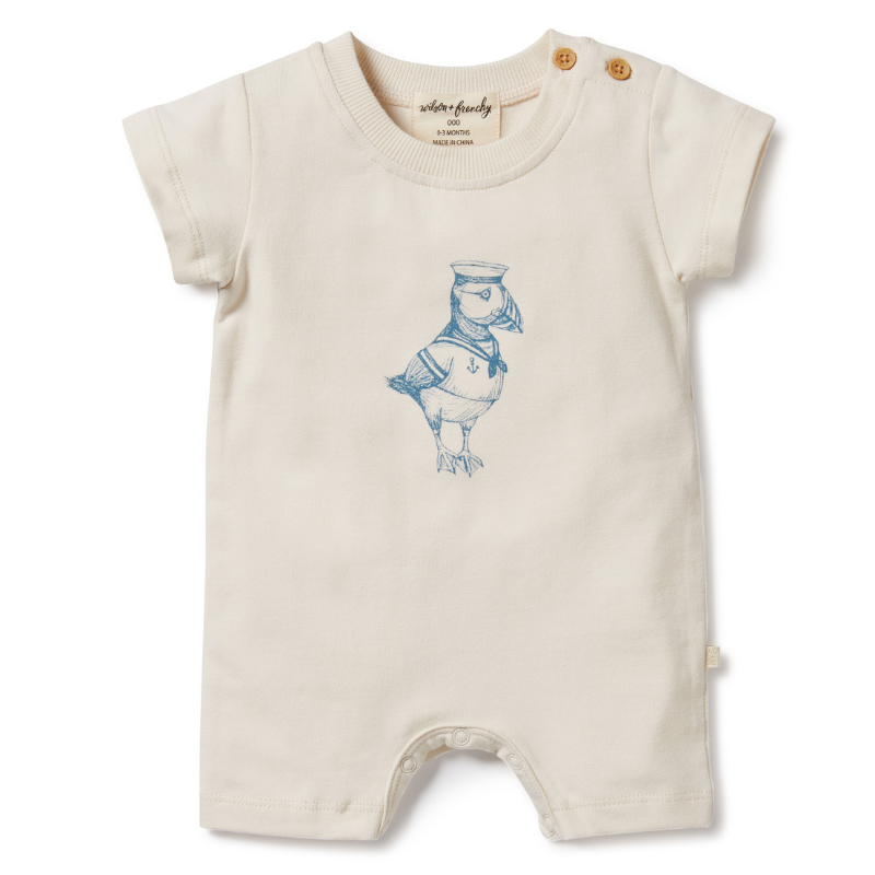 Petit Puffin Organic Boyleg Zipsuit