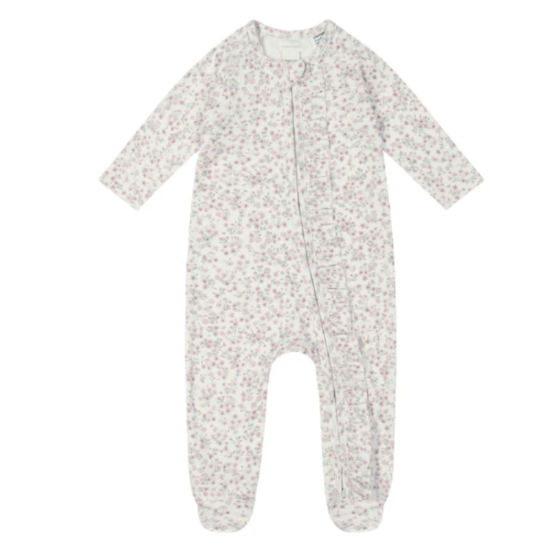 Organic Cotton Melanie Zip Romper - Posy Floral