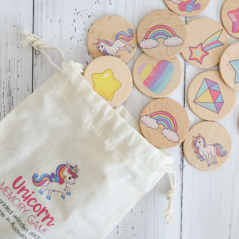 Wooden Unicorn Memory Game