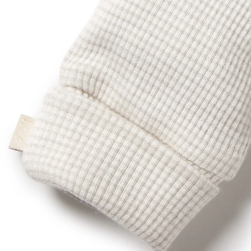 Organic Stripe Rib Mittens Clay