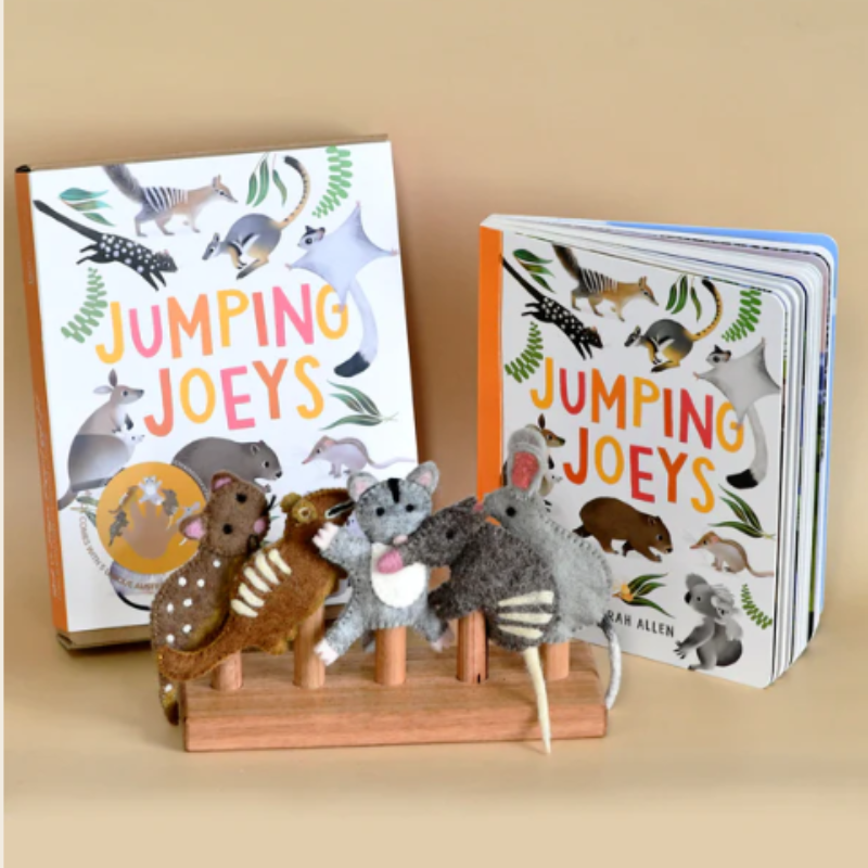 JUMPING JOEYS FINGER PUPPETS AND BOOK SET BY SARAH ALLEN