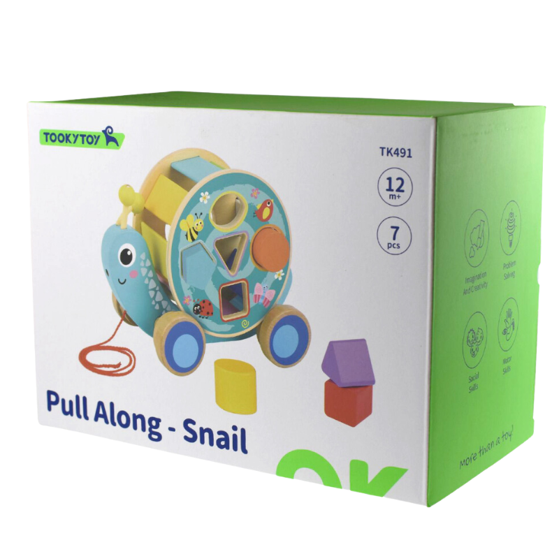 Pull Along Snail With Rolling Wheels