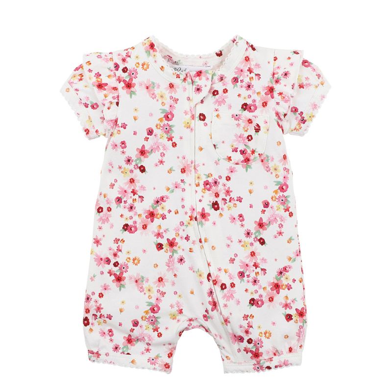 Hazel Print Ss Zip Romper