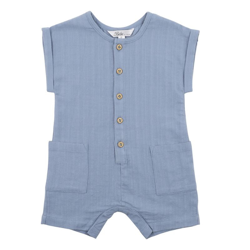 Blue Woven Romper