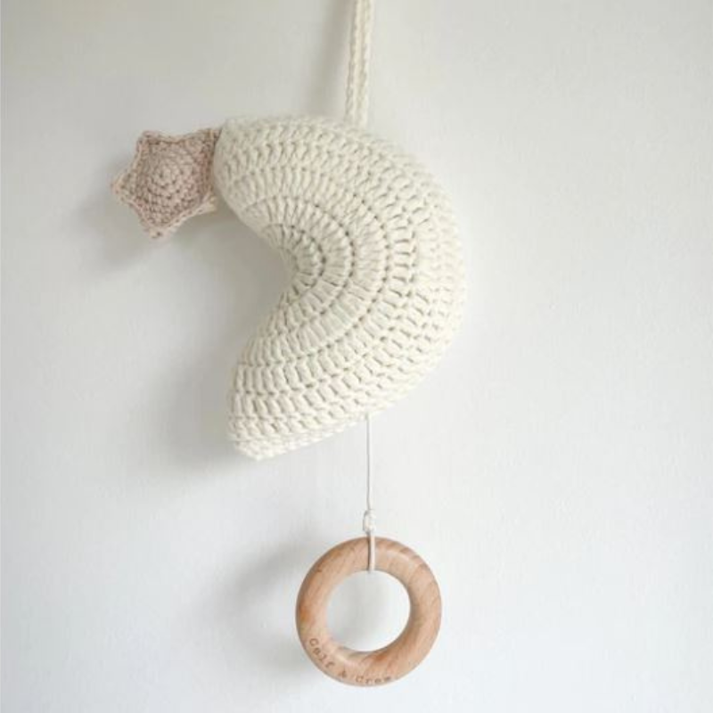 Crochet Moon Musical Pull Toy