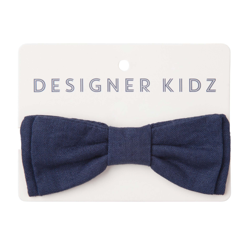 Toby Linen Bow Tie - Navy