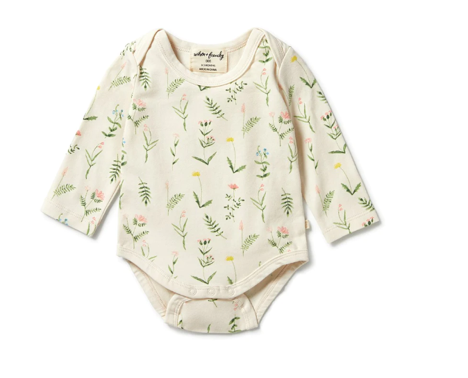 Organic Envelope Bodysuit Wild Flower