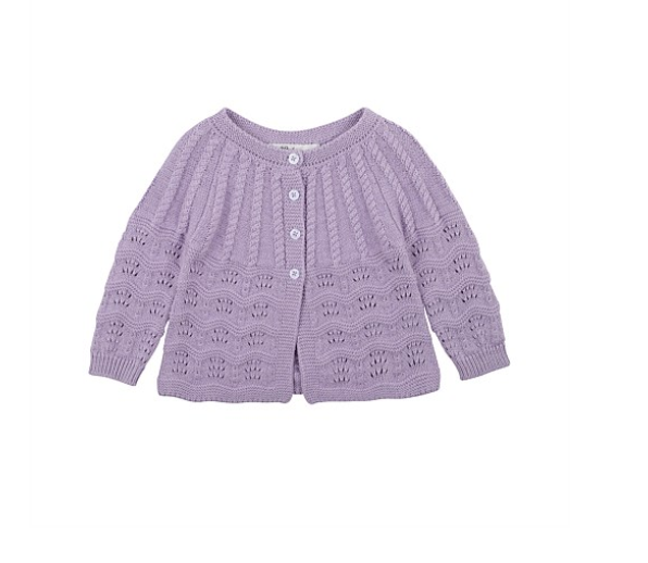 LILAC CABLE CARDIGAN