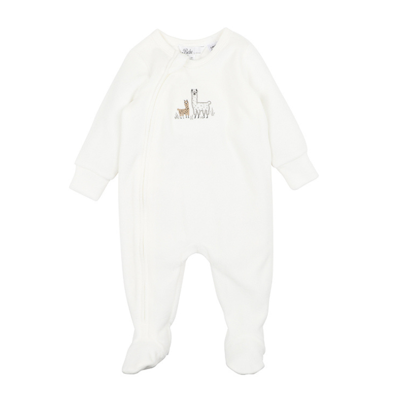 LLAMA VELOUR ZIP ONESIE