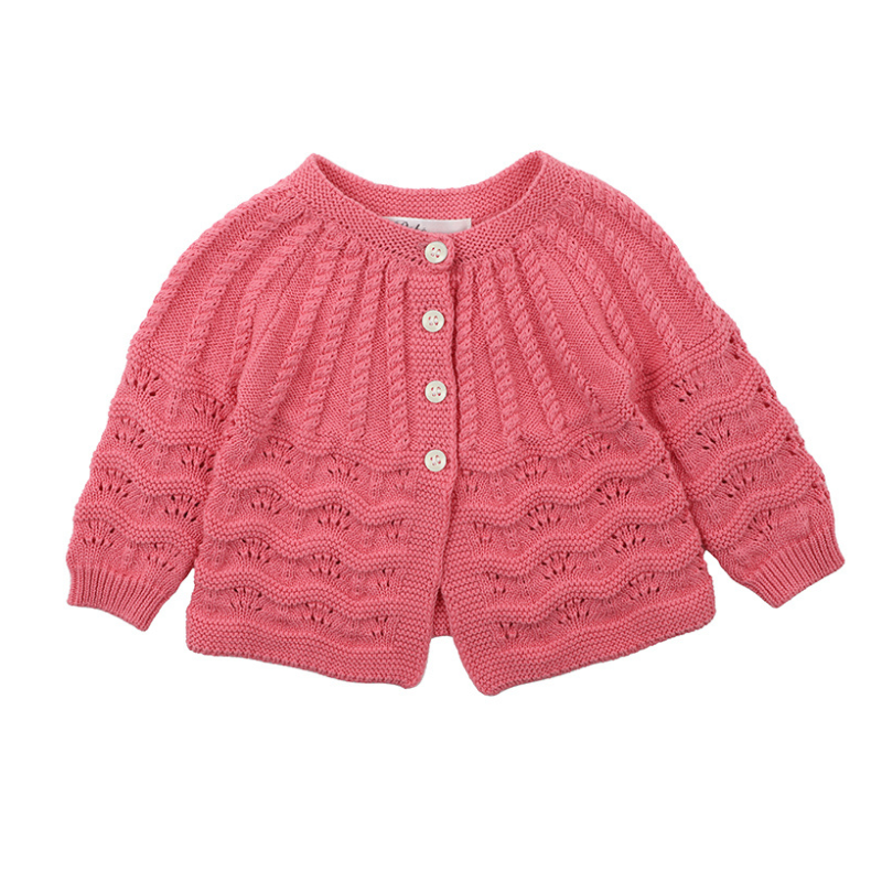 PINK CABLE CARDIGAN
